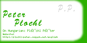 peter plochl business card